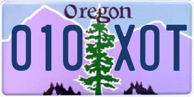 OR license plate 010XOT