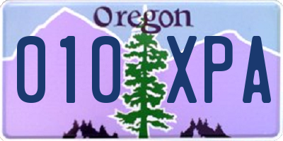 OR license plate 010XPA