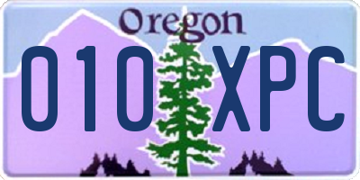 OR license plate 010XPC