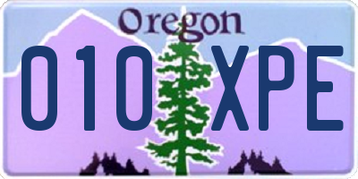 OR license plate 010XPE