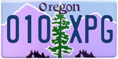 OR license plate 010XPG