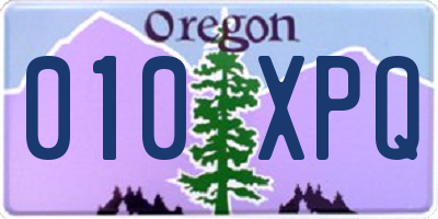 OR license plate 010XPQ