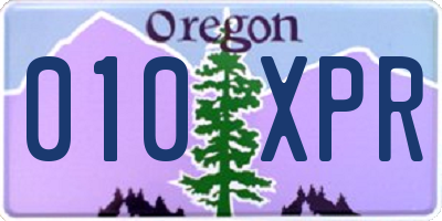 OR license plate 010XPR