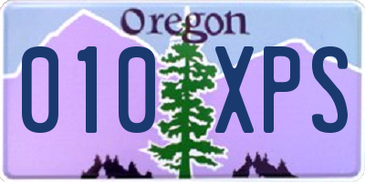 OR license plate 010XPS