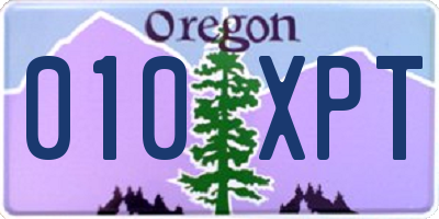 OR license plate 010XPT
