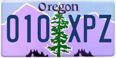 OR license plate 010XPZ