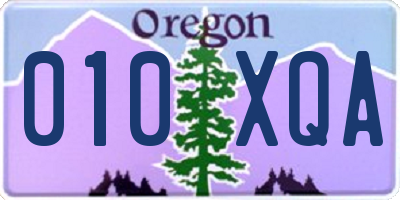 OR license plate 010XQA
