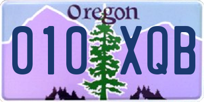 OR license plate 010XQB