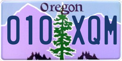 OR license plate 010XQM