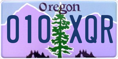 OR license plate 010XQR