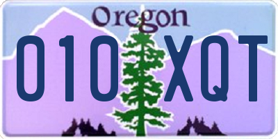 OR license plate 010XQT