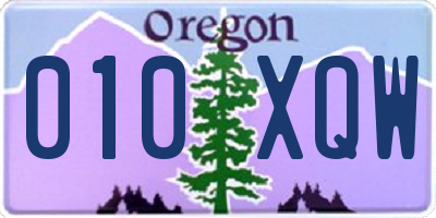 OR license plate 010XQW