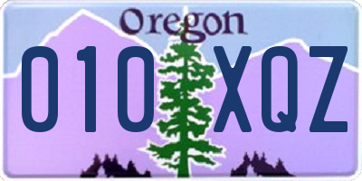 OR license plate 010XQZ