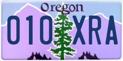 OR license plate 010XRA