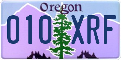 OR license plate 010XRF