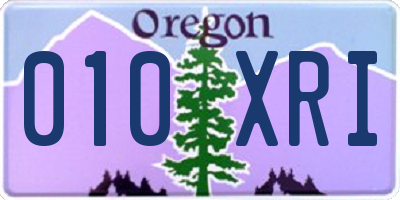 OR license plate 010XRI