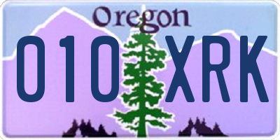 OR license plate 010XRK