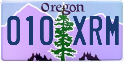 OR license plate 010XRM