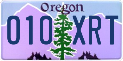 OR license plate 010XRT