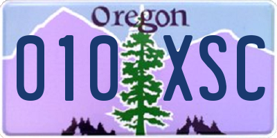 OR license plate 010XSC