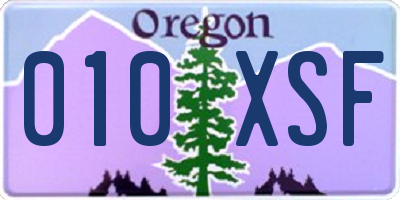 OR license plate 010XSF