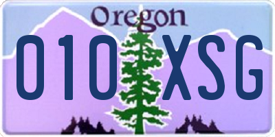 OR license plate 010XSG