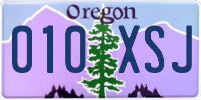 OR license plate 010XSJ
