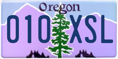 OR license plate 010XSL