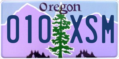 OR license plate 010XSM