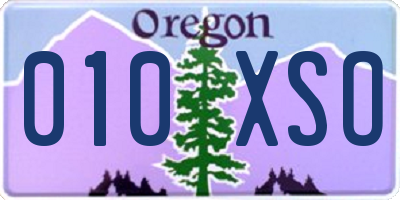 OR license plate 010XSO