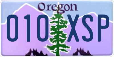 OR license plate 010XSP