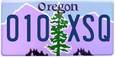 OR license plate 010XSQ