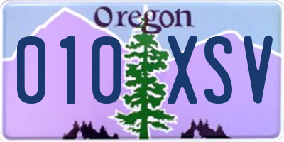 OR license plate 010XSV