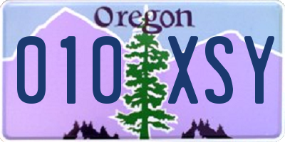 OR license plate 010XSY