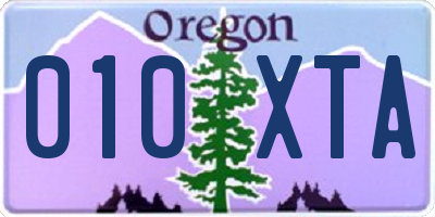 OR license plate 010XTA