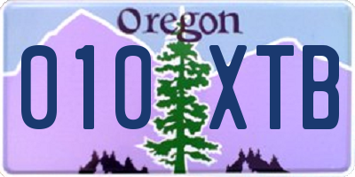 OR license plate 010XTB