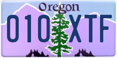 OR license plate 010XTF
