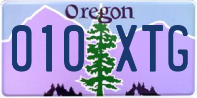 OR license plate 010XTG