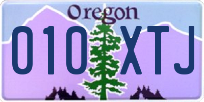 OR license plate 010XTJ
