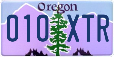 OR license plate 010XTR