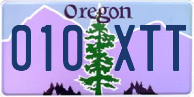 OR license plate 010XTT