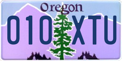 OR license plate 010XTU