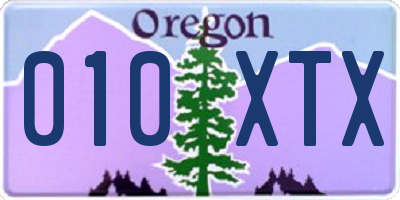OR license plate 010XTX
