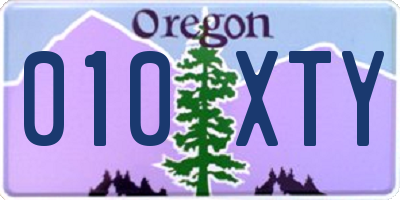 OR license plate 010XTY