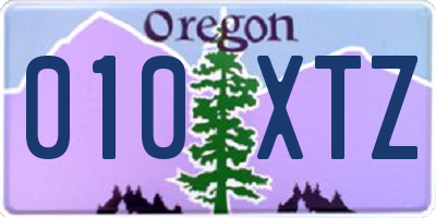 OR license plate 010XTZ