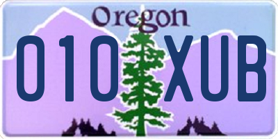 OR license plate 010XUB