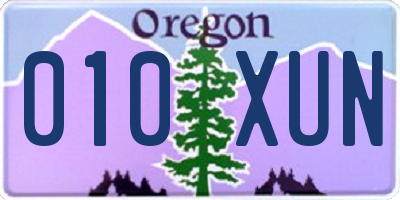 OR license plate 010XUN