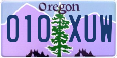 OR license plate 010XUW