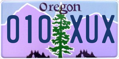 OR license plate 010XUX