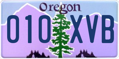 OR license plate 010XVB
